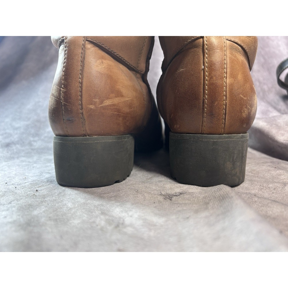 UGG Australia Women's 9.5 Brown Leather Tall Riding Boots Shearling Lined - Picture 5 of 7